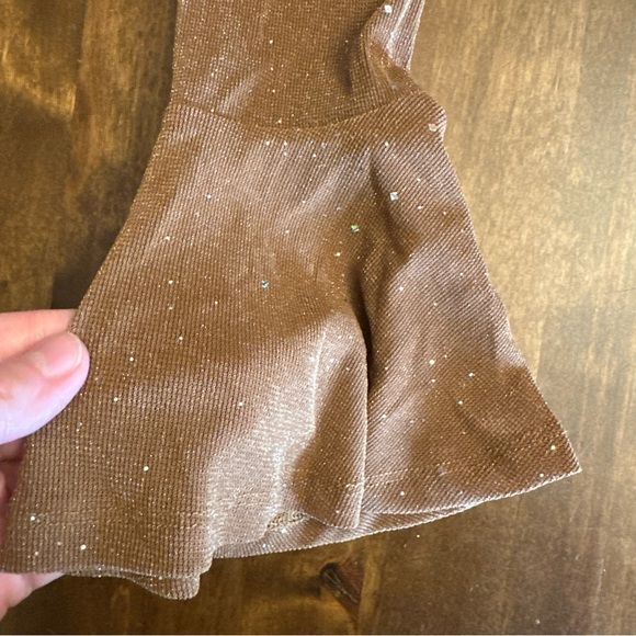 Princess Polly Size 6 Crop Bra Underwire Top Long Sleeve Sparkle Sexy Brown - Picture 3 of 6